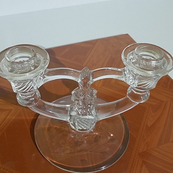 Etched glass candle holder - Picture 2 of 3